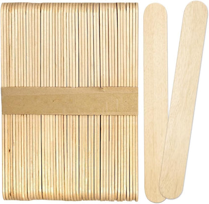 6 Inch Jumbo Craft Sticks, Yellow, 100 Pack | Jumbo wood sticks; actual size 5.9 x 0.7 in. Wider than standard popsicle sticks for crafts, classrooms and STEM projects.