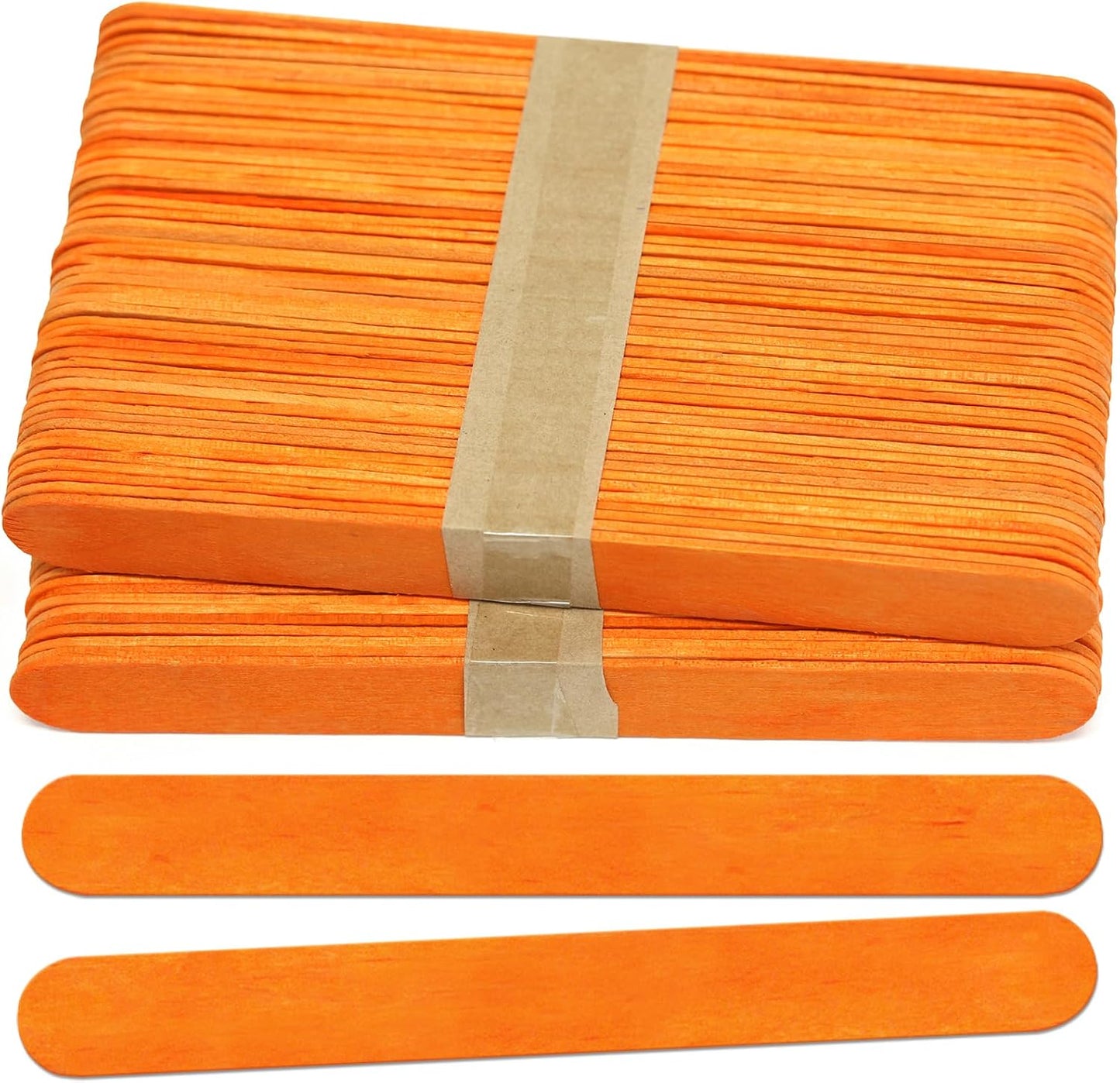 6 Inch Jumbo Craft Sticks, Yellow, 100 Pack | Jumbo wood sticks; actual size 5.9 x 0.7 in. Wider than standard popsicle sticks for crafts, classrooms and STEM projects.