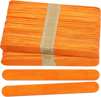 6 Inch Jumbo Craft Sticks, Yellow, 100 Pack | Jumbo wood sticks; actual size 5.9 x 0.7 in. Wider than standard popsicle sticks for crafts, classrooms and STEM projects.