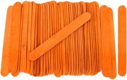 6 Inch Jumbo Craft Sticks, Yellow, 100 Pack | Jumbo wood sticks; actual size 5.9 x 0.7 in. Wider than standard popsicle sticks for crafts, classrooms and STEM projects.