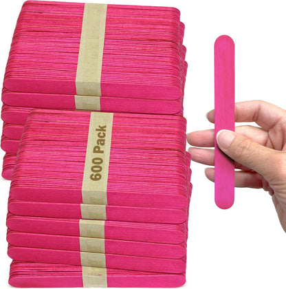 6 Inch Jumbo Craft Sticks, Yellow, 100 Pack | Jumbo wood sticks; actual size 5.9 x 0.7 in. Wider than standard popsicle sticks for crafts, classrooms and STEM projects.
