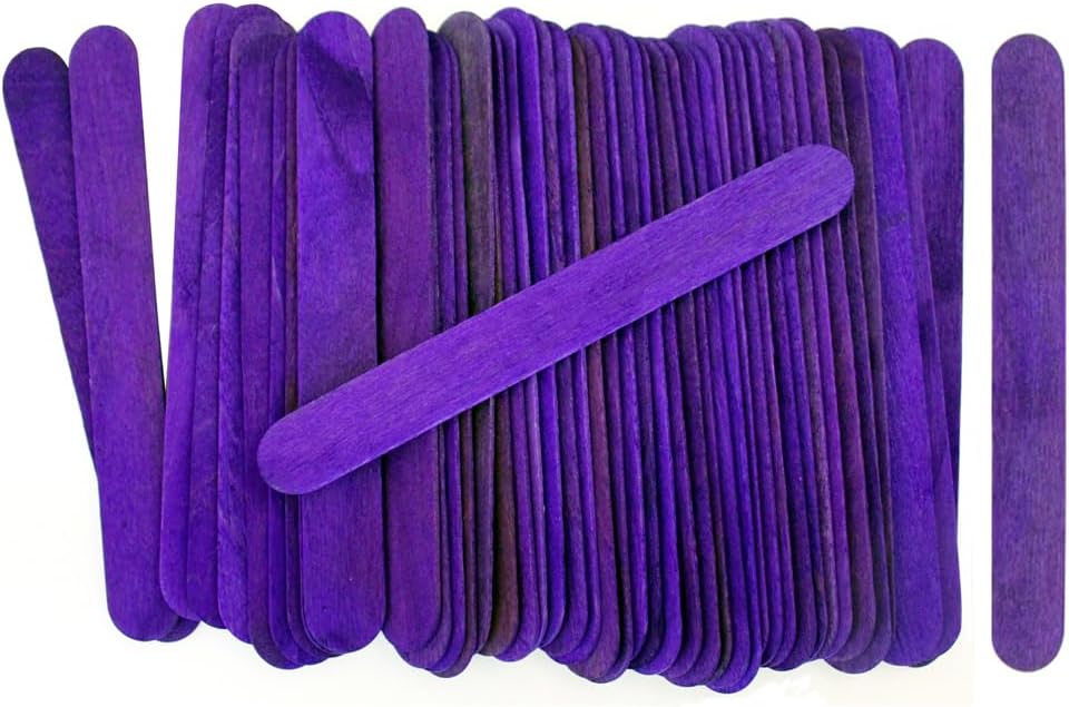 6 Inch Jumbo Craft Sticks, Yellow, 100 Pack | Jumbo wood sticks; actual size 5.9 x 0.7 in. Wider than standard popsicle sticks for crafts, classrooms and STEM projects.
