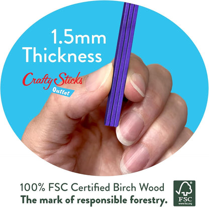 6 Inch Jumbo Craft Sticks, Yellow, 100 Pack | Jumbo wood sticks; actual size 5.9 x 0.7 in. Wider than standard popsicle sticks for crafts, classrooms and STEM projects.