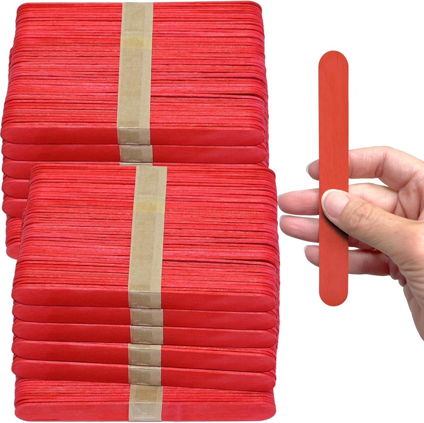 6 Inch Jumbo Craft Sticks, Yellow, 100 Pack | Jumbo wood sticks; actual size 5.9 x 0.7 in. Wider than standard popsicle sticks for crafts, classrooms and STEM projects.