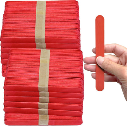 6 Inch Jumbo Craft Sticks, Yellow, 100 Pack | Jumbo wood sticks; actual size 5.9 x 0.7 in. Wider than standard popsicle sticks for crafts, classrooms and STEM projects.
