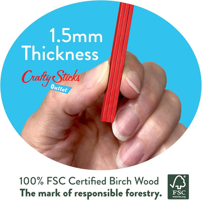 6 Inch Jumbo Craft Sticks, Yellow, 100 Pack | Jumbo wood sticks; actual size 5.9 x 0.7 in. Wider than standard popsicle sticks for crafts, classrooms and STEM projects.