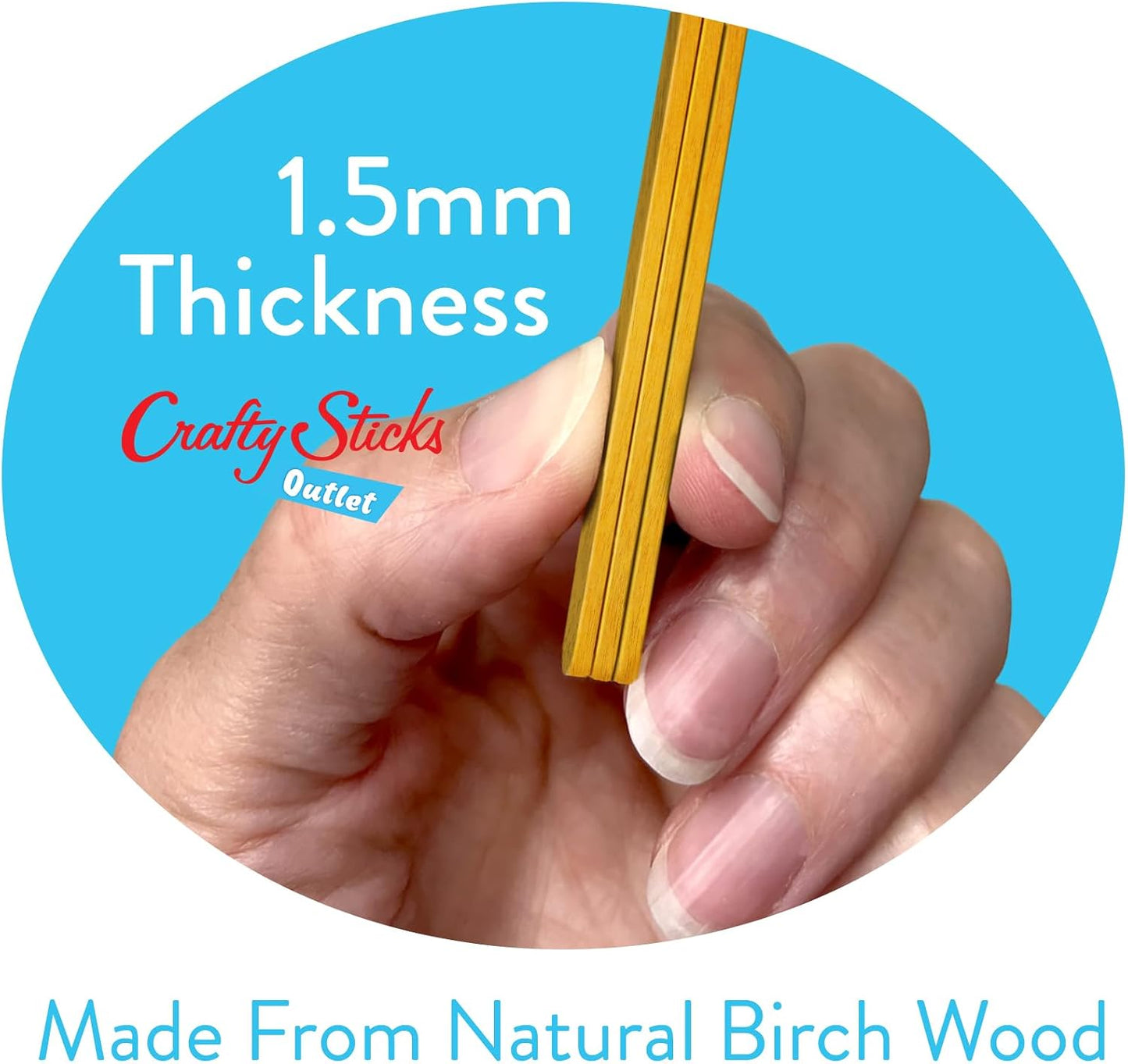 6 Inch Jumbo Craft Sticks, Yellow, 100 Pack | Jumbo wood sticks; actual size 5.9 x 0.7 in. Wider than standard popsicle sticks for crafts, classrooms and STEM projects.
