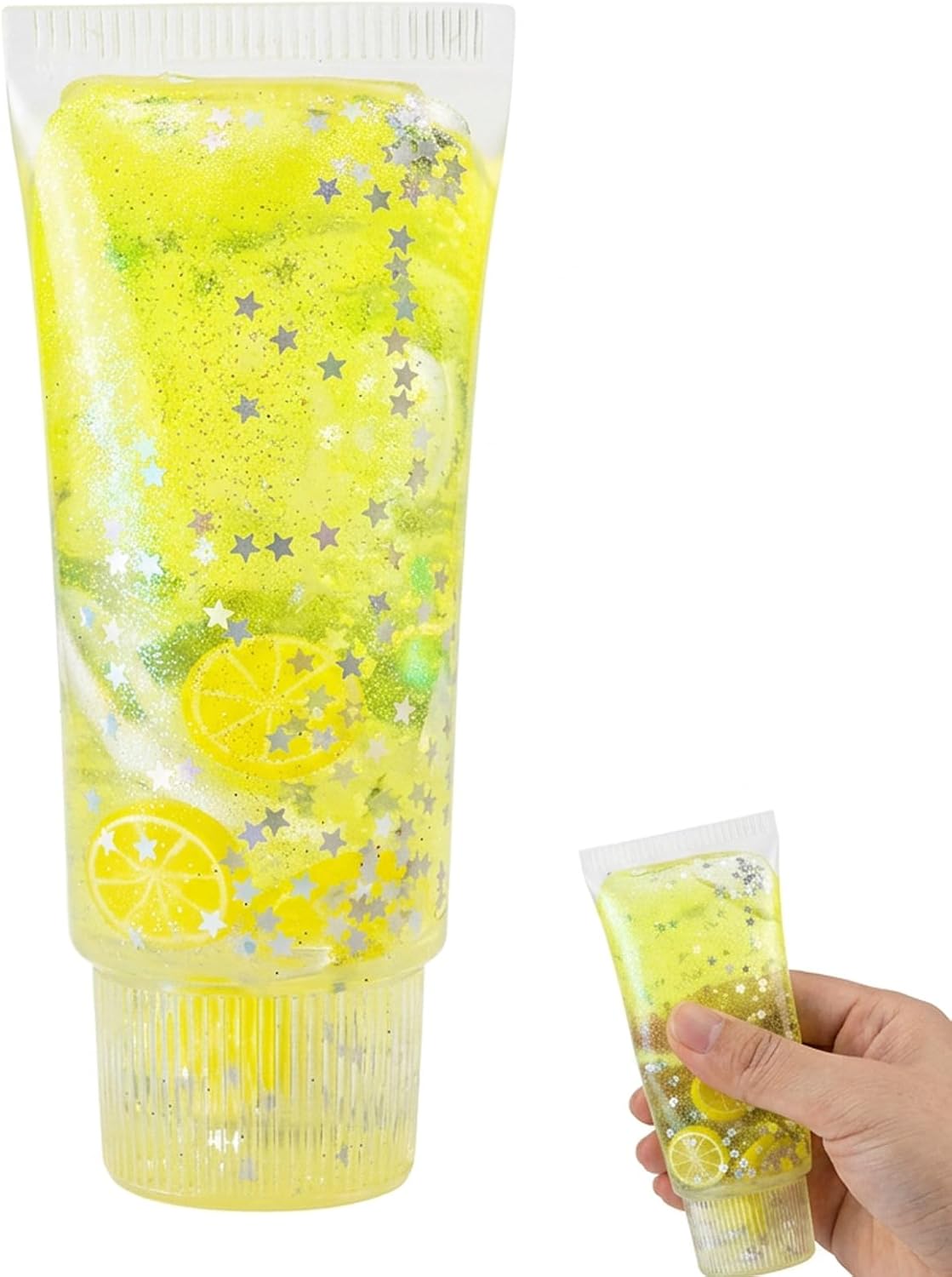 Toothpaste Squishy, Desk Companion Item, Portable Item for Daily Use, Vibrant Lemon Yellow Design, One Count