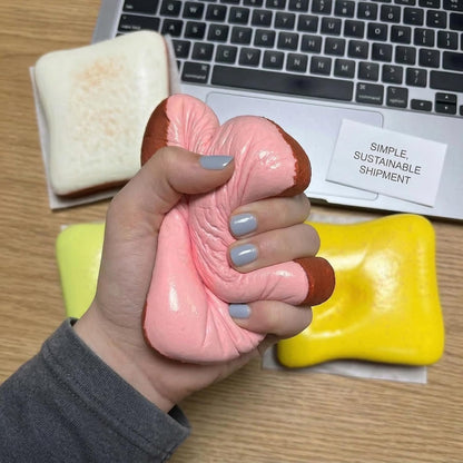 Slow Rising Squishy Butter Bread Squishy, Sensory Fidget Toys for Adults & Teens ADHD Anxiety Relief, Realistic Bread Squishies with Butter Scent, Fun Party Favors & Stocking Stuffers Gift (Yellow)