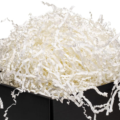 1/2 LB Crinkle Paper Filler 8 oz White Shredded Paper for Gift Box | Gift Basket Bag Filler - Grass Cushion Stuffing for Easter, Mother's day, Birthday Packaging Wrapping Crinkle Cut Paper Shred