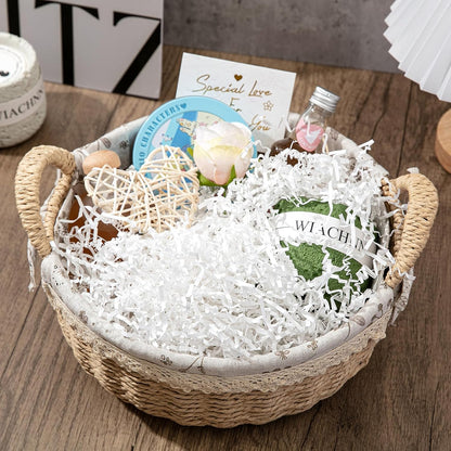 1/2 LB Crinkle Paper Filler 8 oz White Shredded Paper for Gift Box | Gift Basket Bag Filler - Grass Cushion Stuffing for Easter, Mother's day, Birthday Packaging Wrapping Crinkle Cut Paper Shred