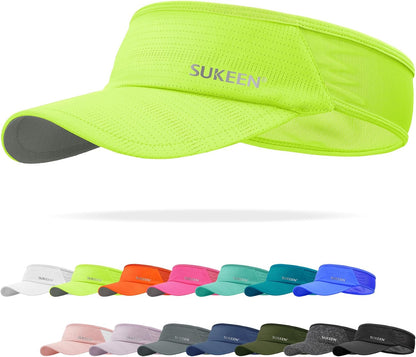 Lightweight Sports Sun Visor Hat for Men Women | Packable, breathable, quick-dry, UPF50+ cooling visor hat, stretch fit, for running, tennis, golf, pickleball, softball