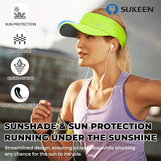Lightweight Sports Sun Visor Hat for Men Women | Packable, breathable, quick-dry, UPF50+ cooling visor hat, stretch fit, for running, tennis, golf, pickleball, softball