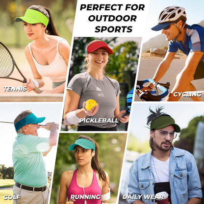 Lightweight Sports Sun Visor Hat for Men Women | Packable, breathable, quick-dry, UPF50+ cooling visor hat, stretch fit, for running, tennis, golf, pickleball, softball