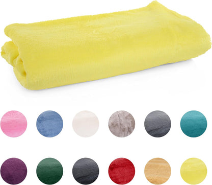 Mintra Home Throw Blanket for Couch, Soft Polyester Fleece Blanket, Cozy Lightweight Fuzzy Fall Décor Throw Blankets for Bed/Bed Cover/Couch Cover, 51” x 70” (S, Yellow)