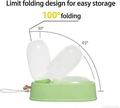 Portable Pet Water Bottle & Bowl, 17oz Leak - Proof Travel Dispenser for Outdoor Walking, Hiking(Yellow)
