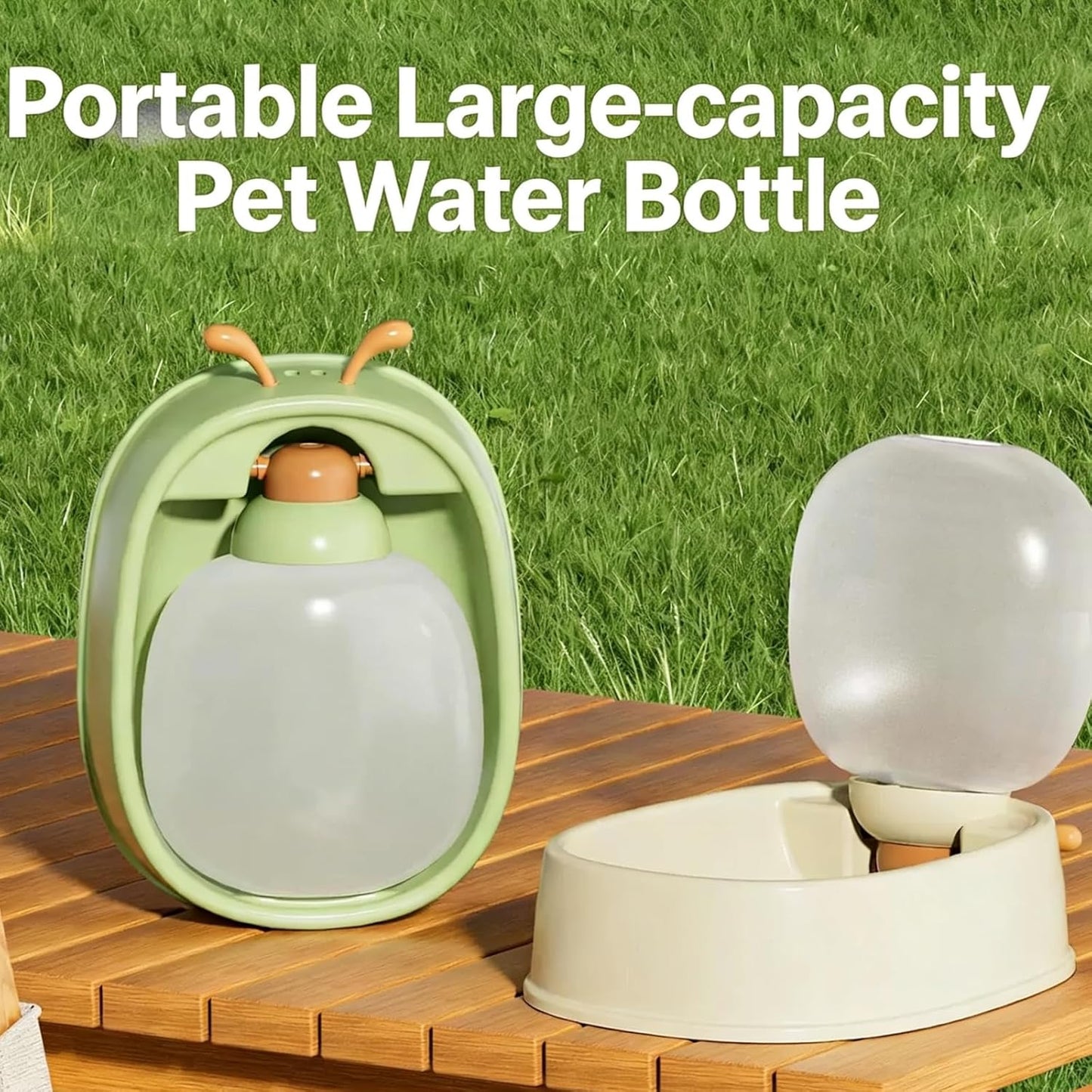 Portable Pet Water Bottle & Bowl, 17oz Leak - Proof Travel Dispenser for Outdoor Walking, Hiking(Yellow)
