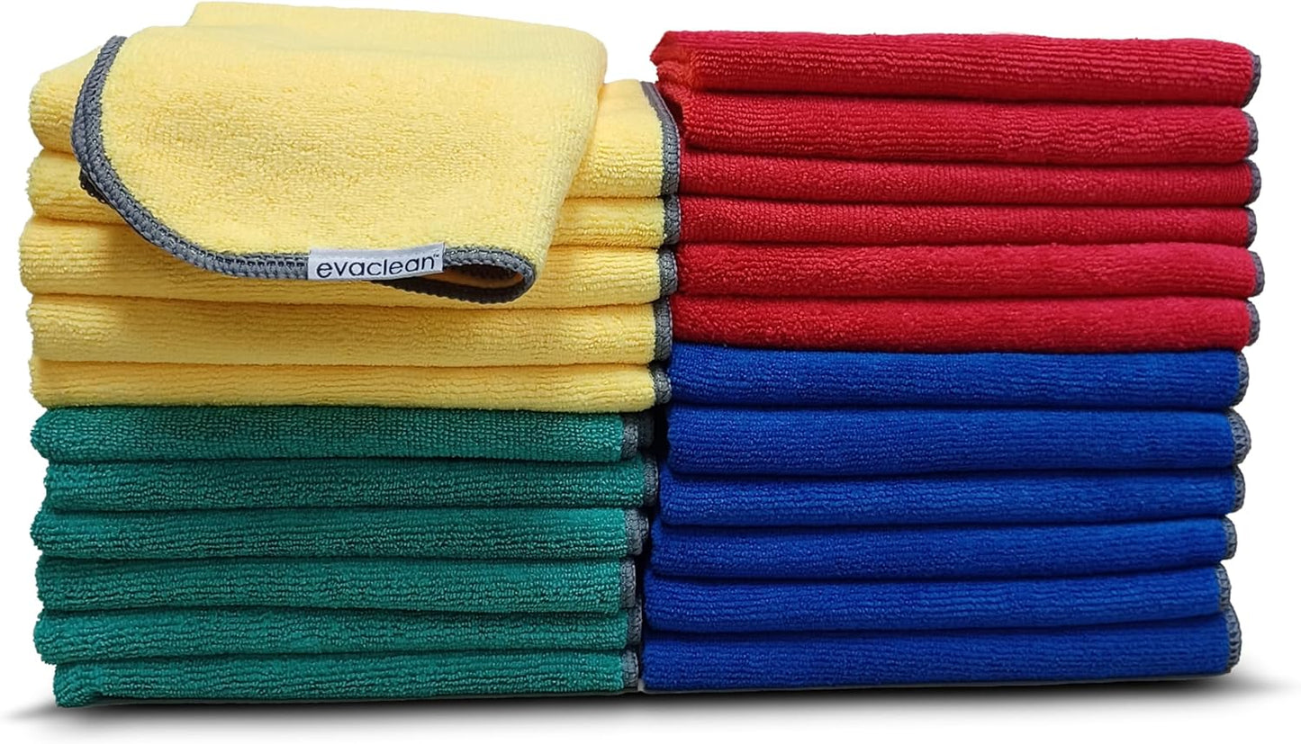 Essentials Premium Microfiber Cleaning Cloth 16"x16" - Reusable, Washable, Non-Scratch, Microfiber Towels for Cleaning, Dusting, Polishing, High Absorbency & Durability, Yellow, 96-Pack