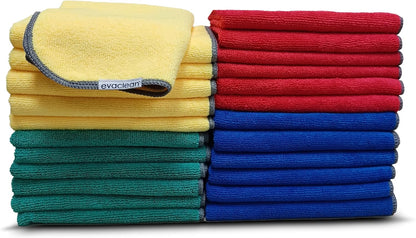 Essentials Premium Microfiber Cleaning Cloth 16"x16" - Reusable, Washable, Non-Scratch, Microfiber Towels for Cleaning, Dusting, Polishing, High Absorbency & Durability, Yellow, 96-Pack