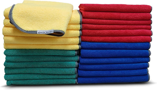 Essentials Premium Microfiber Cleaning Cloth 16"x16" - Reusable, Washable, Non-Scratch, Microfiber Towels for Cleaning, Dusting, Polishing, High Absorbency & Durability, Yellow, 96-Pack
