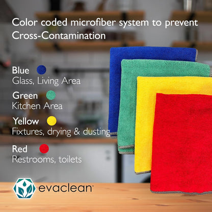 Essentials Premium Microfiber Cleaning Cloth 16"x16" - Reusable, Washable, Non-Scratch, Microfiber Towels for Cleaning, Dusting, Polishing, High Absorbency & Durability, Yellow, 96-Pack