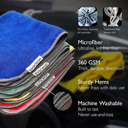 Essentials Premium Microfiber Cleaning Cloth 16"x16" - Reusable, Washable, Non-Scratch, Microfiber Towels for Cleaning, Dusting, Polishing, High Absorbency & Durability, Yellow, 96-Pack