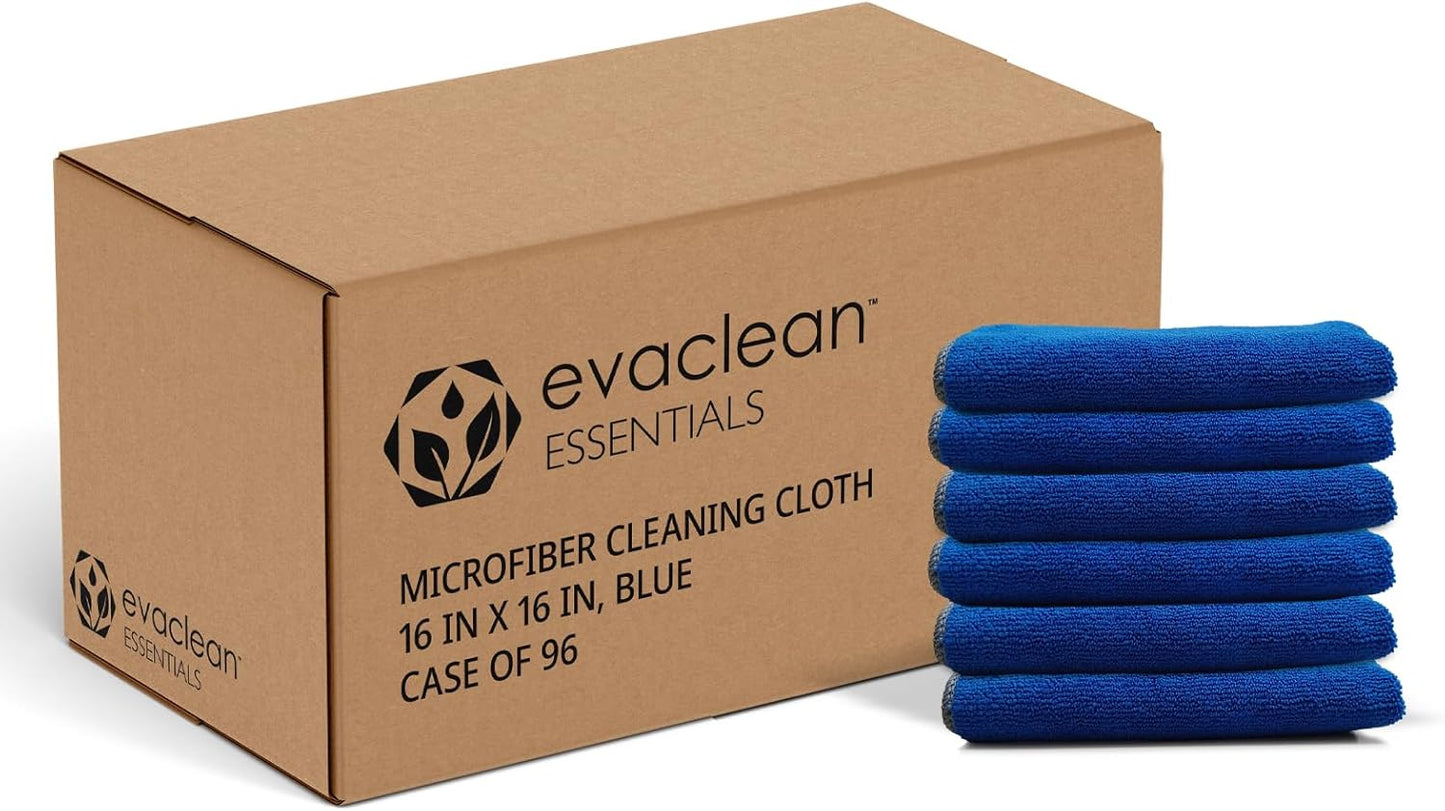 Essentials Premium Microfiber Cleaning Cloth 16"x16" - Reusable, Washable, Non-Scratch, Microfiber Towels for Cleaning, Dusting, Polishing, High Absorbency & Durability, Yellow, 96-Pack