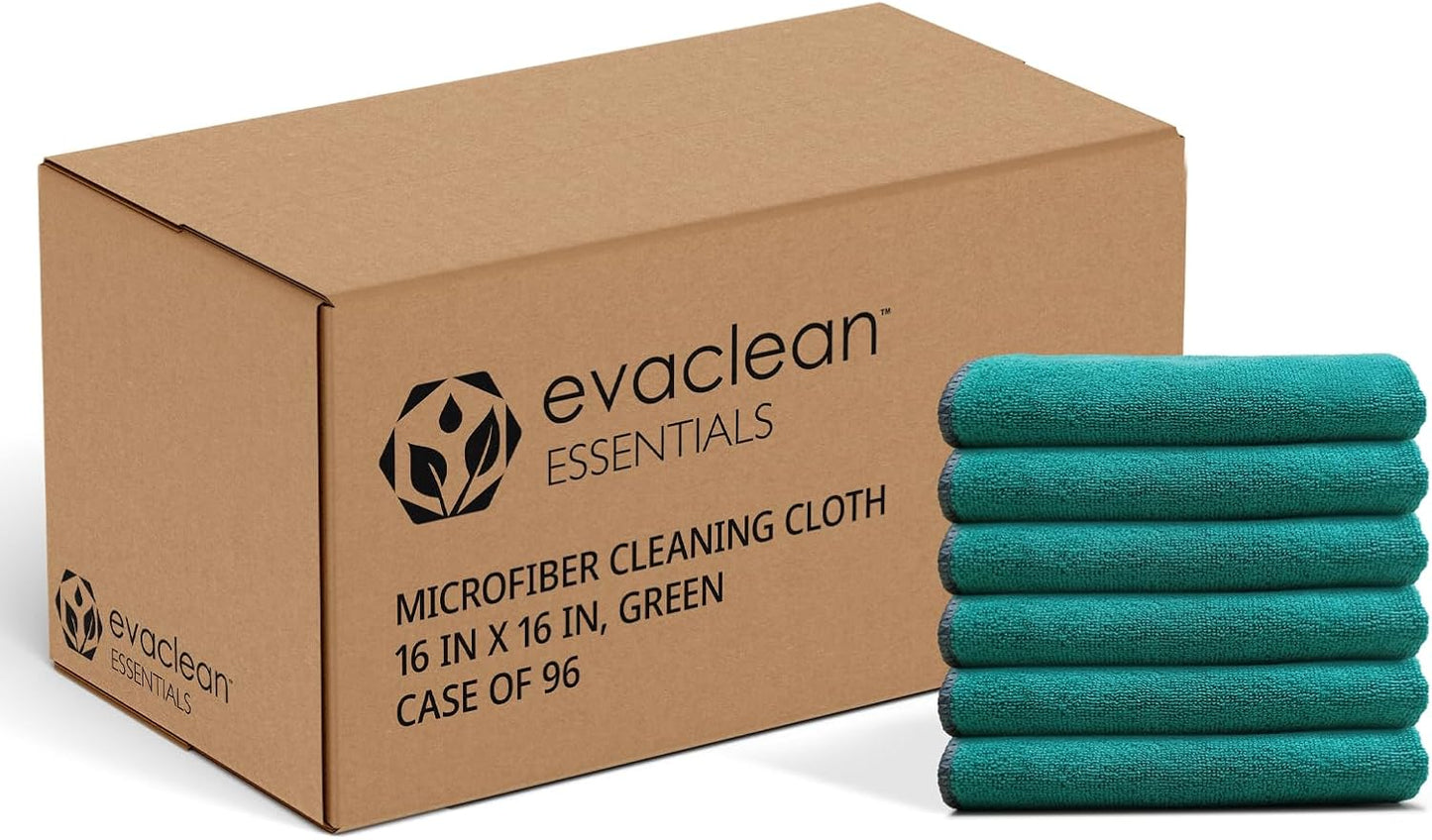 Essentials Premium Microfiber Cleaning Cloth 16"x16" - Reusable, Washable, Non-Scratch, Microfiber Towels for Cleaning, Dusting, Polishing, High Absorbency & Durability, Yellow, 96-Pack