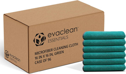Essentials Premium Microfiber Cleaning Cloth 16"x16" - Reusable, Washable, Non-Scratch, Microfiber Towels for Cleaning, Dusting, Polishing, High Absorbency & Durability, Yellow, 96-Pack