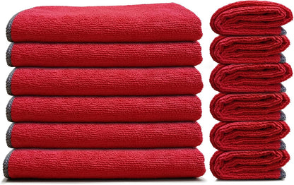 Essentials Premium Microfiber Cleaning Cloth 16"x16" - Reusable, Washable, Non-Scratch, Microfiber Towels for Cleaning, Dusting, Polishing, High Absorbency & Durability, Yellow, 96-Pack
