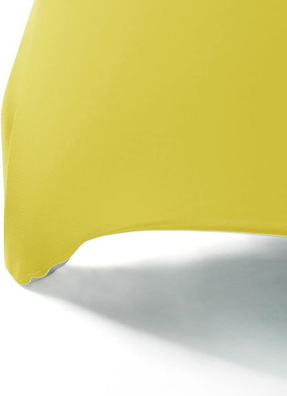 6FT Spandex Table Cover Rectangular Stretch Spandex Tablecloth (Yellow,6FT)