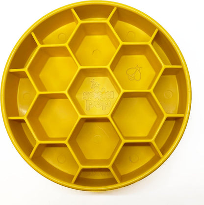 Honeycomb Enrichment Bowl – Durable Slow Feeder Bowl Made in USA from Non-Toxic, Pet-Safe, Food Safe Material for Mental Stimulation, Slowing Down Eating, Healthy Digestion, & More