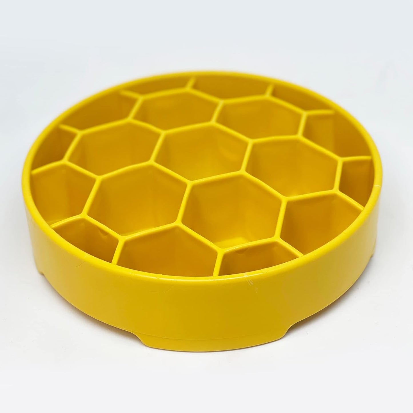 Honeycomb Enrichment Bowl – Durable Slow Feeder Bowl Made in USA from Non-Toxic, Pet-Safe, Food Safe Material for Mental Stimulation, Slowing Down Eating, Healthy Digestion, & More