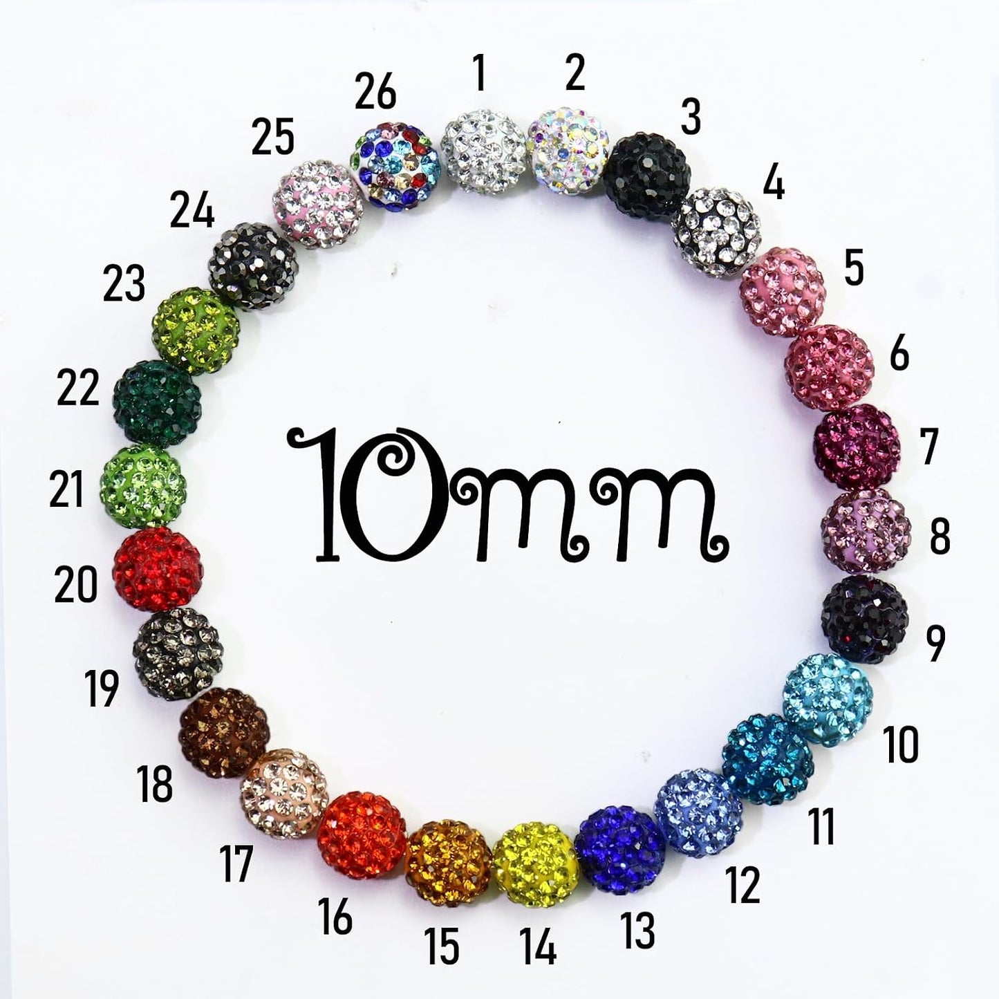 110PCS 10MM Rhinestone Beads for Jewelry Making, Round Rhinestone Clay Beads for Baseball Bracelet Earring Beaded Pen, Craft Polymer Shamballa Disco Ball Bead, Yellow/Gold