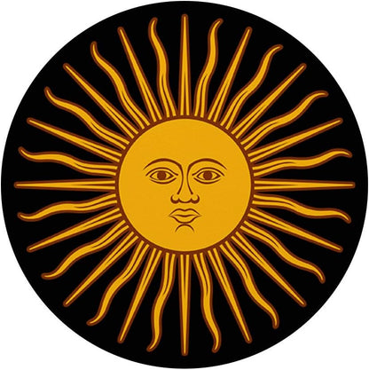 Yellow shining bright Sun with face pattern PopSockets PopGrip: Swappable Grip for Phones & Tablets