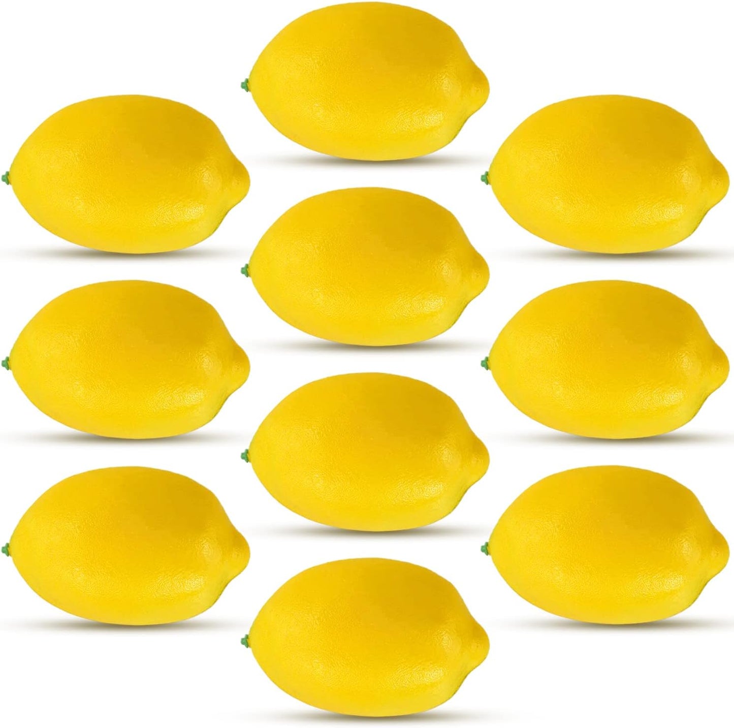 10pcs Artificial Lemons Simulation Lifelike Lemons Fake Fruit for Home Kitchen Wedding Party Decoration Photography (Big Size, Yellow)