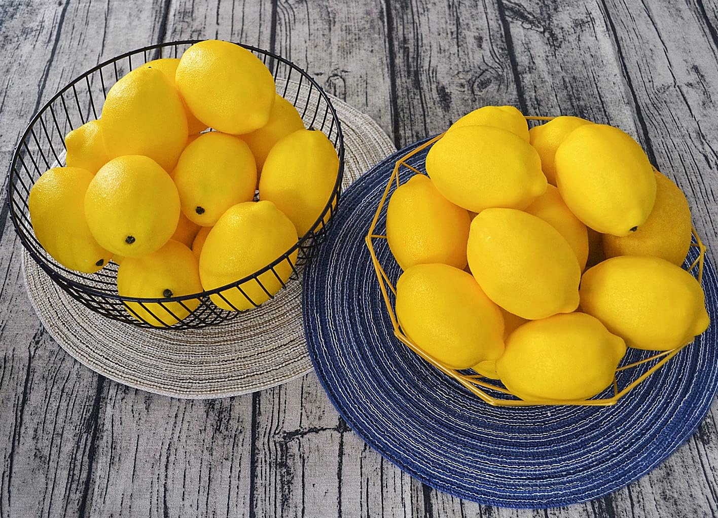 10pcs Artificial Lemons Simulation Lifelike Lemons Fake Fruit for Home Kitchen Wedding Party Decoration Photography (Big Size, Yellow)