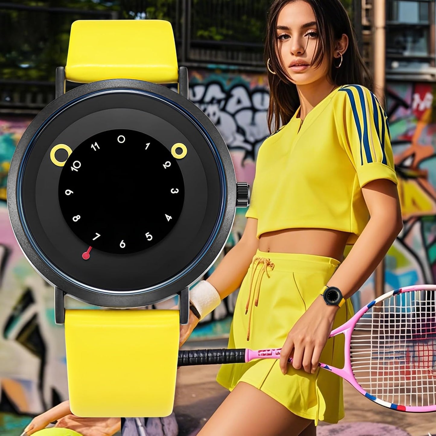 Gosasa Minimalist Casual Unisex Quartz Watch – Unique Hands Design, Fashion Sports Waterproof Wristwatch for Men & Women with Leather Band