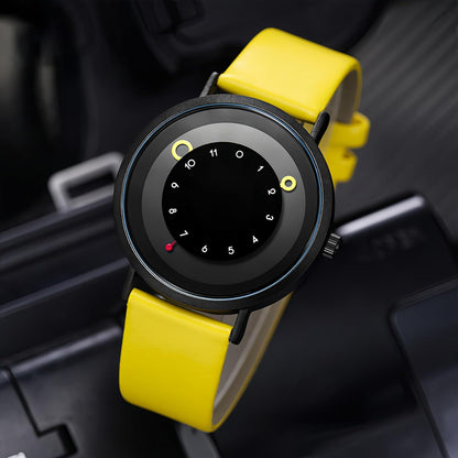 Gosasa Minimalist Casual Unisex Quartz Watch – Unique Hands Design, Fashion Sports Waterproof Wristwatch for Men & Women with Leather Band