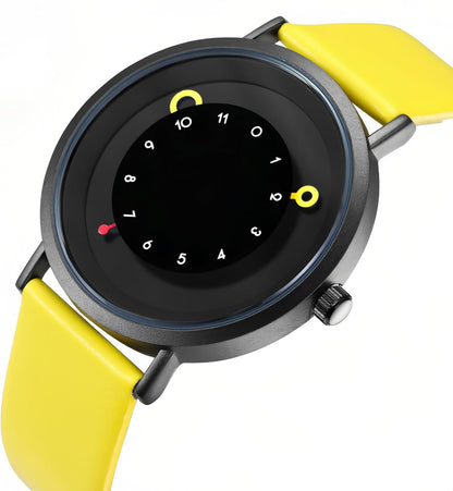 Gosasa Minimalist Casual Unisex Quartz Watch – Unique Hands Design, Fashion Sports Waterproof Wristwatch for Men & Women with Leather Band