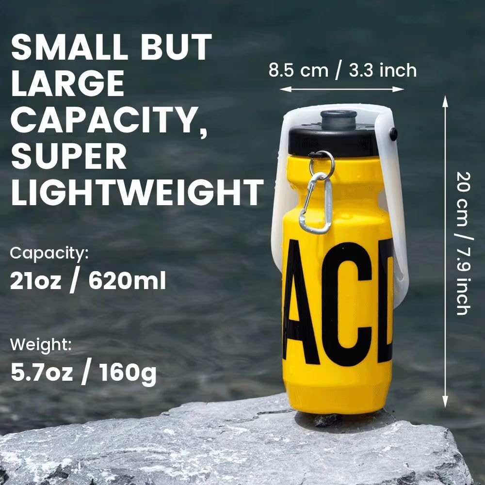 Dog Water Bottle Portable Travel Water Bottle Dispenser for Dogs, Super Light-Weight, Leak-Proof Bottles for Pets Outdoor Walking, Hiking, Travel,Food Grade Silicone,BPA Free (Yellow, 21oz)