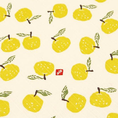 Japanese Reusable Furoshiki Fabric Bento Gift Wrapping Cloth 100% Cotton (19.7"×19.7", Yuzu Lemon)
