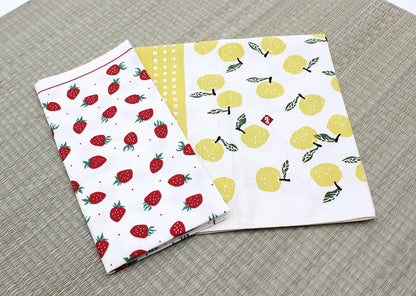 Japanese Reusable Furoshiki Fabric Bento Gift Wrapping Cloth 100% Cotton (19.7"×19.7", Yuzu Lemon)
