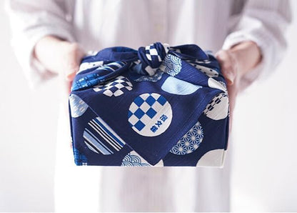 Japanese Reusable Furoshiki Fabric Bento Gift Wrapping Cloth 100% Cotton (19.7"×19.7", Yuzu Lemon)