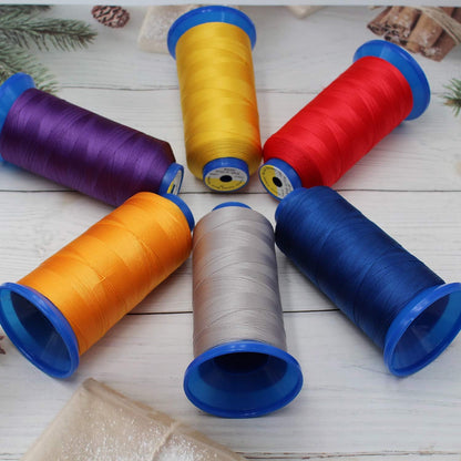 Bonded Nylon Thread for Sewing-Heavy Duty Nylon Thread for Leather, Jeans, Upholstery and Weaving; #69 T70 Size 210D/3 1400 Yards（Yellow）