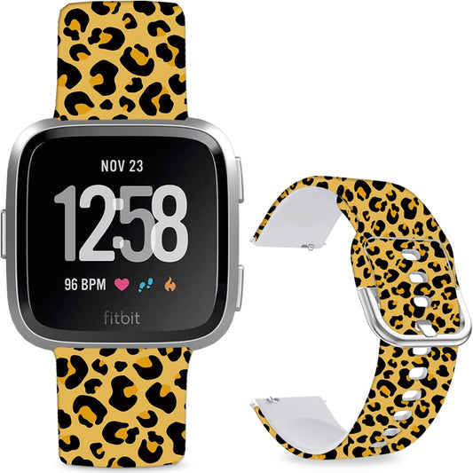 Soft Silicone Watch Bands Compatible with Fitbit Versa 2/Versa/Fitbit Versa Lite/SE Cartoon Band，23mm Cute Floral Pattern Printed Strap Replacement Wristband for Men Women Teens.