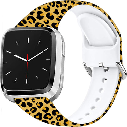 Soft Silicone Watch Bands Compatible with Fitbit Versa 2/Versa/Fitbit Versa Lite/SE Cartoon Band，23mm Cute Floral Pattern Printed Strap Replacement Wristband for Men Women Teens.