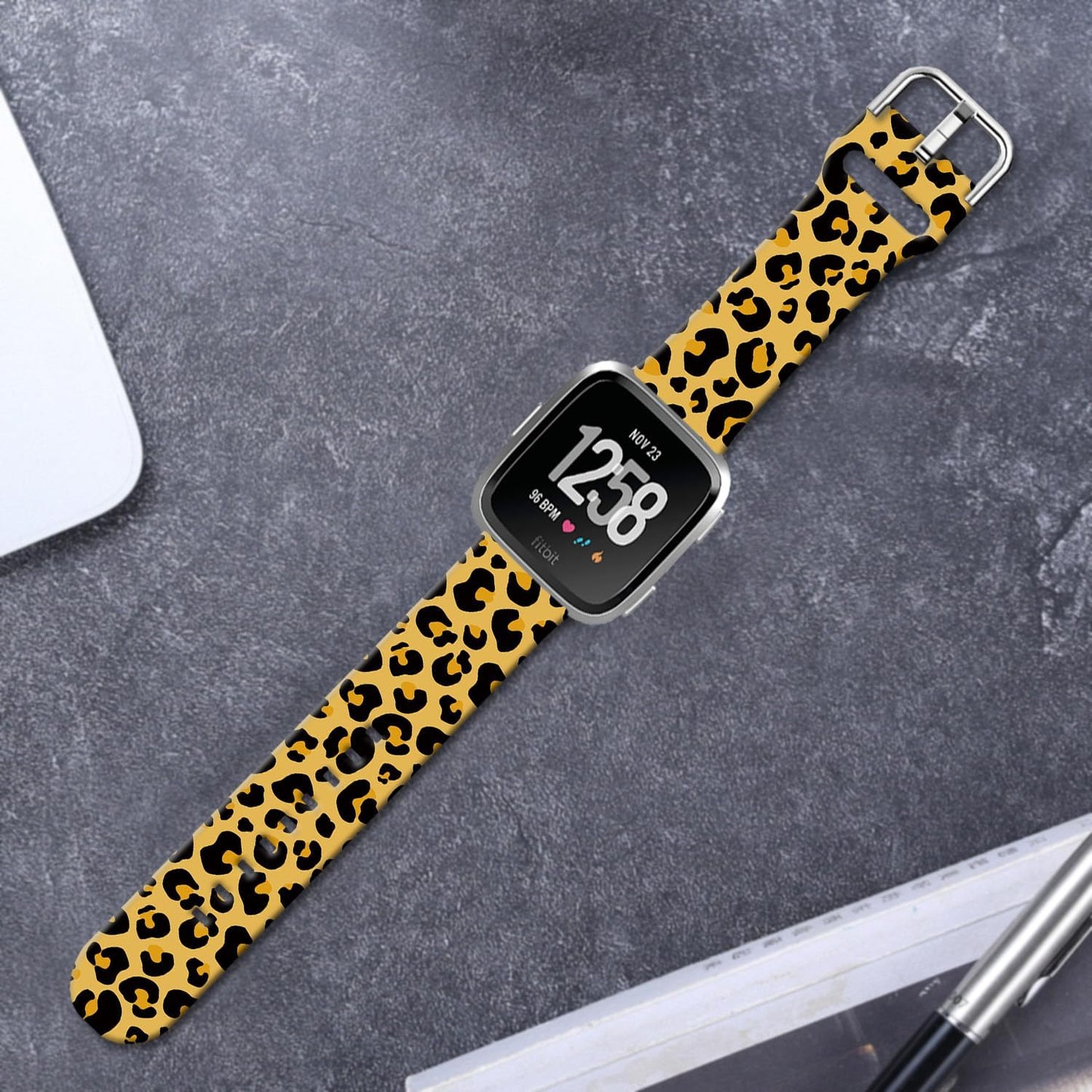 Soft Silicone Watch Bands Compatible with Fitbit Versa 2/Versa/Fitbit Versa Lite/SE Cartoon Band，23mm Cute Floral Pattern Printed Strap Replacement Wristband for Men Women Teens.