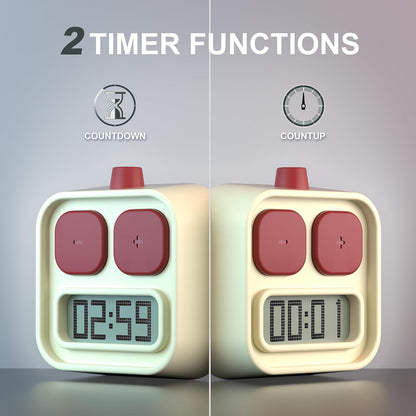 Digital Kitchen Timer for Cooking, Countdown & Count-up Productivity, Magnetic for Kids Classroom, Kitchen, Home, School, Office, Yellow