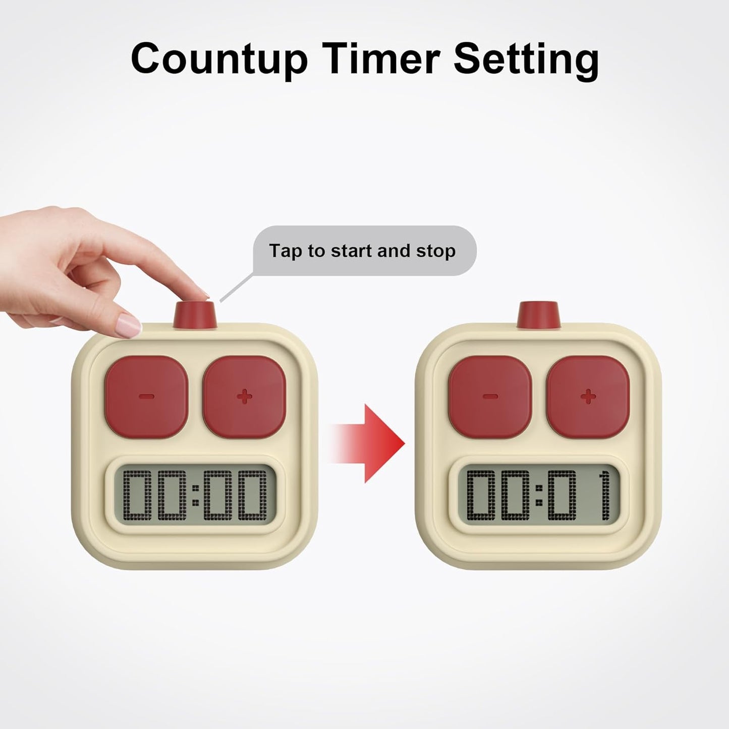 Digital Kitchen Timer for Cooking, Countdown & Count-up Productivity, Magnetic for Kids Classroom, Kitchen, Home, School, Office, Yellow